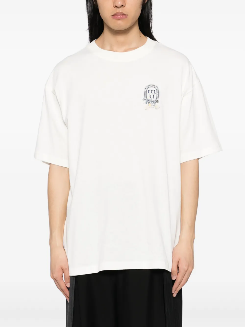 Musium Div. T-shirt met grafische print Beige