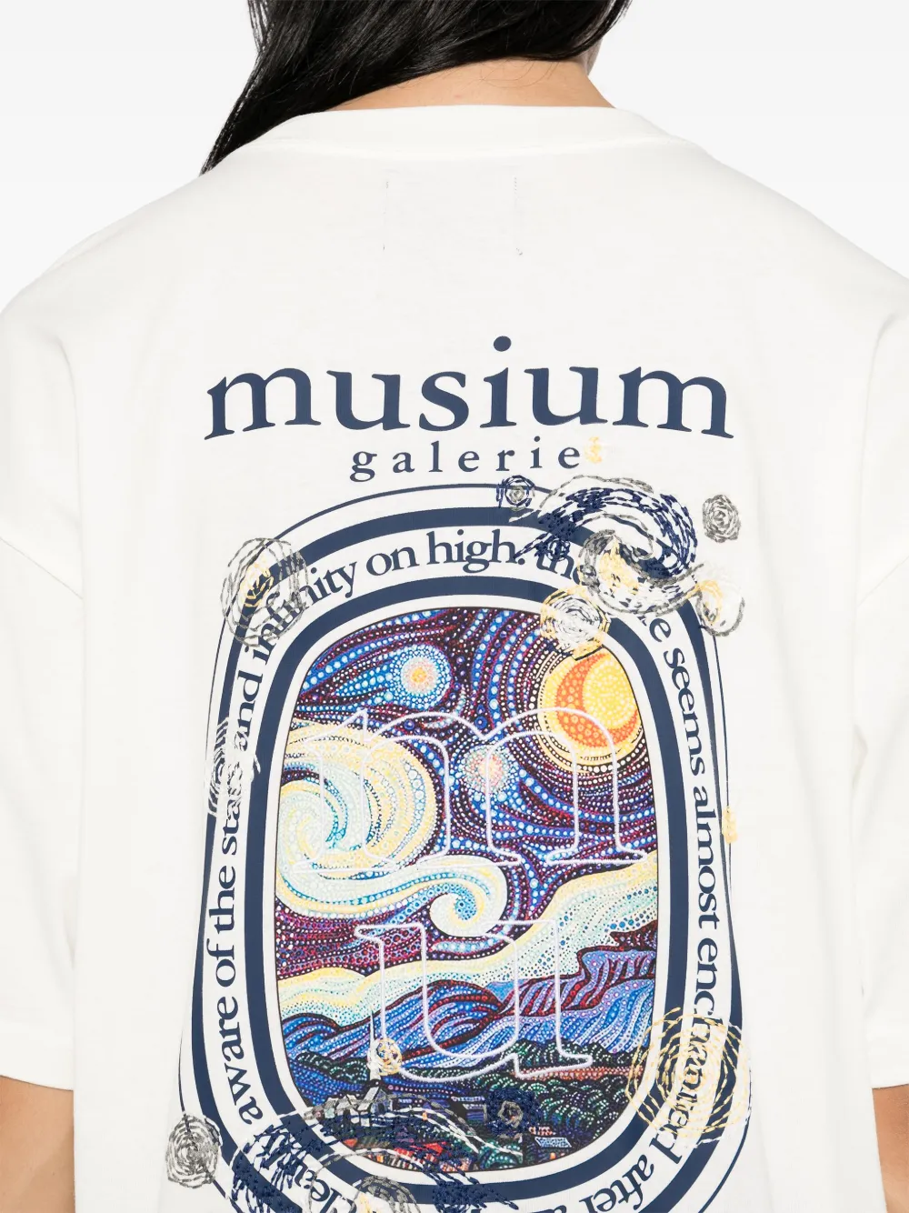 Musium Div. T-shirt met grafische print Beige