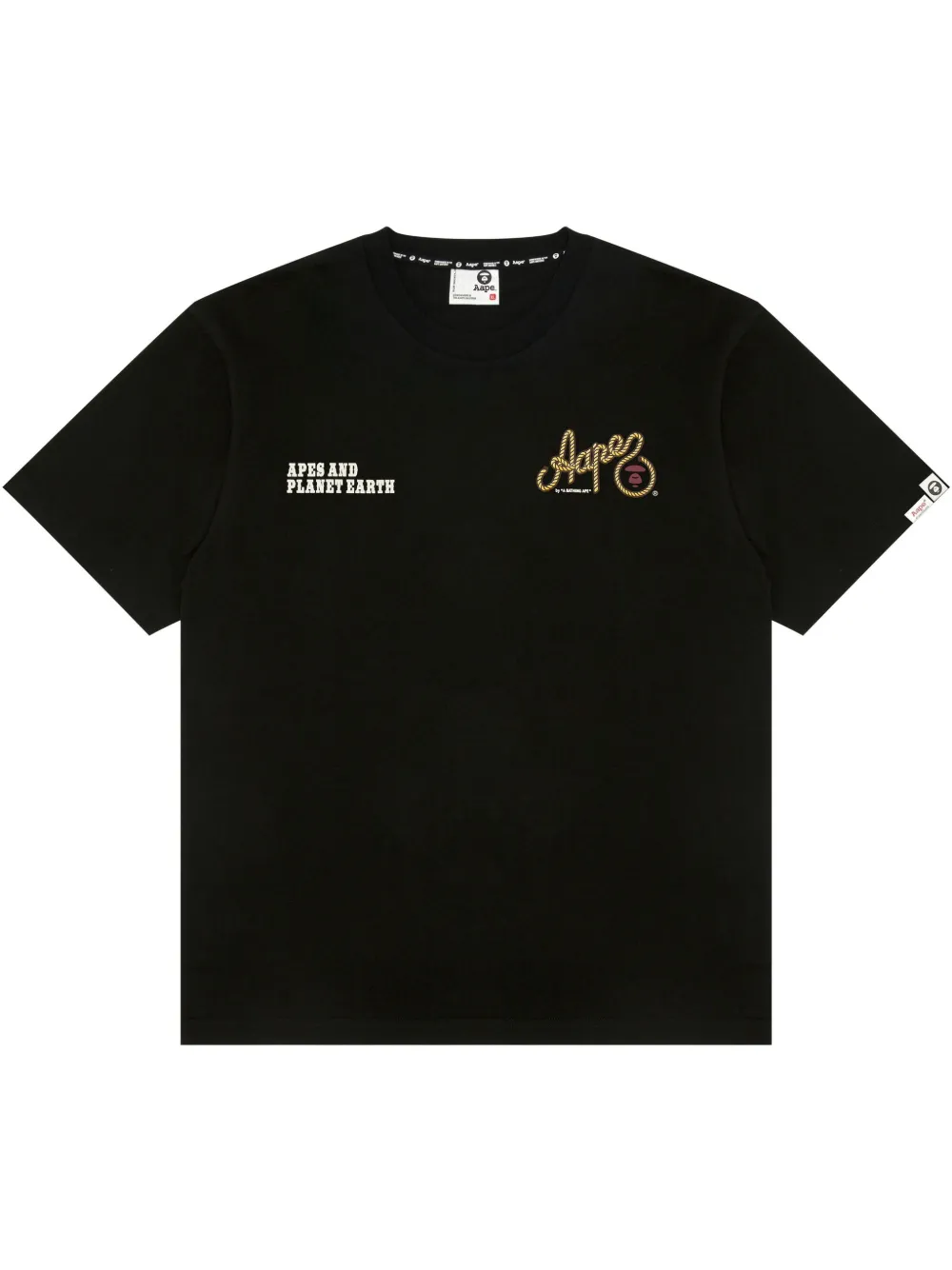 AAPE BY *A BATHING APE Katoenen T-shirt Zwart