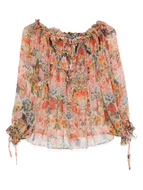 Alexander McQueen Pre-Owned 2000s silk floral-print blouse