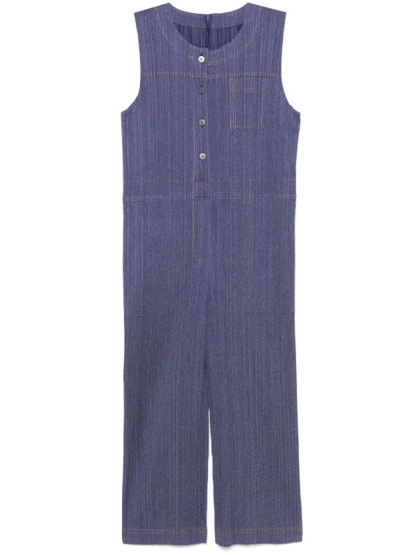 Pleats Please Issey Miyake デニム ジャンプスーツ | ブルー