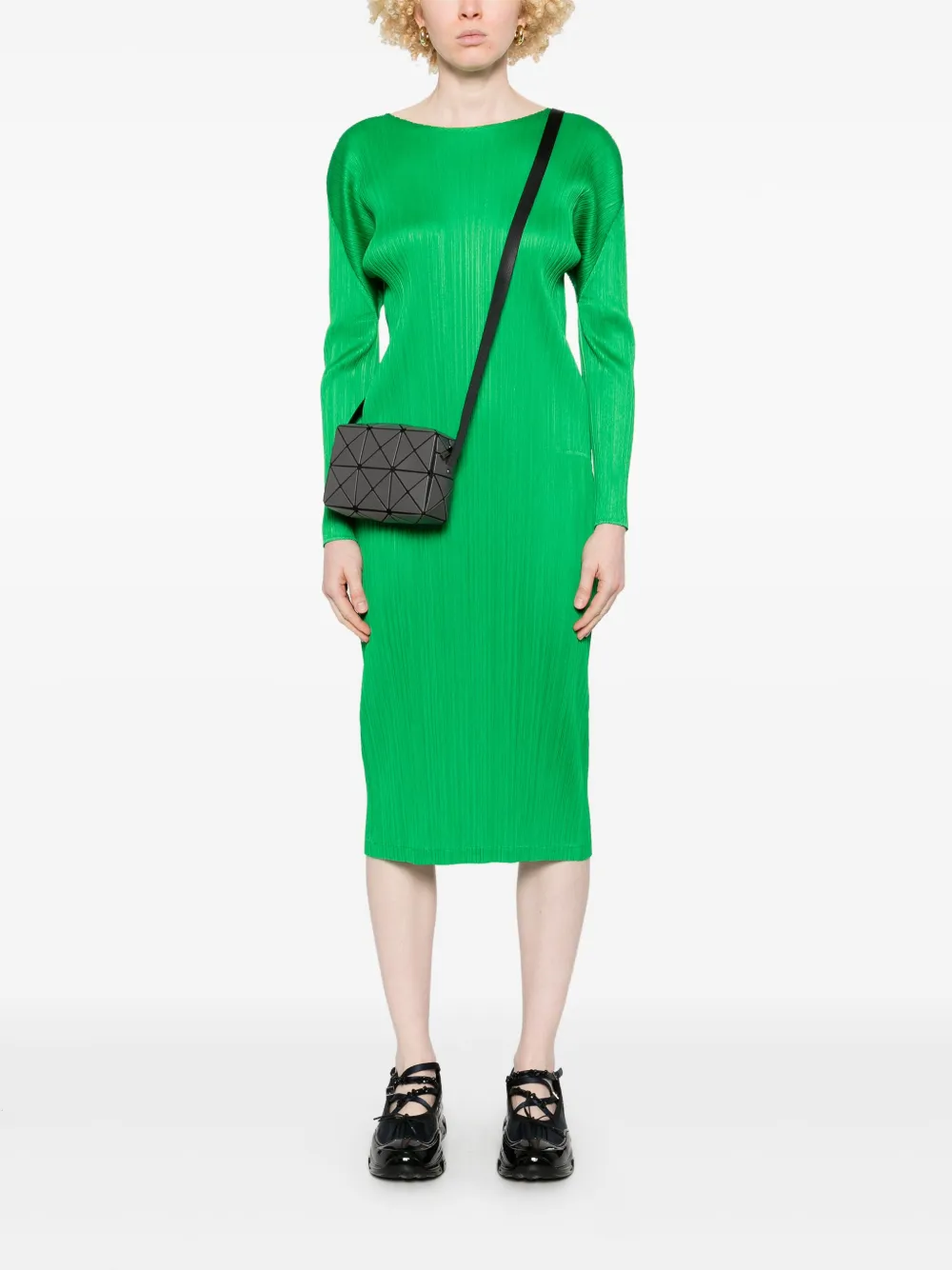 Pleats Please Issey Miyake Monthly Colors: February midi-jurk - Groen