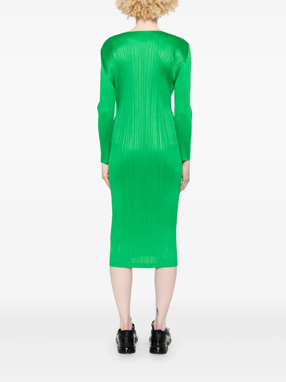 Pleats Please Issey Miyake Monthly Colors: February midi-jurk Groen