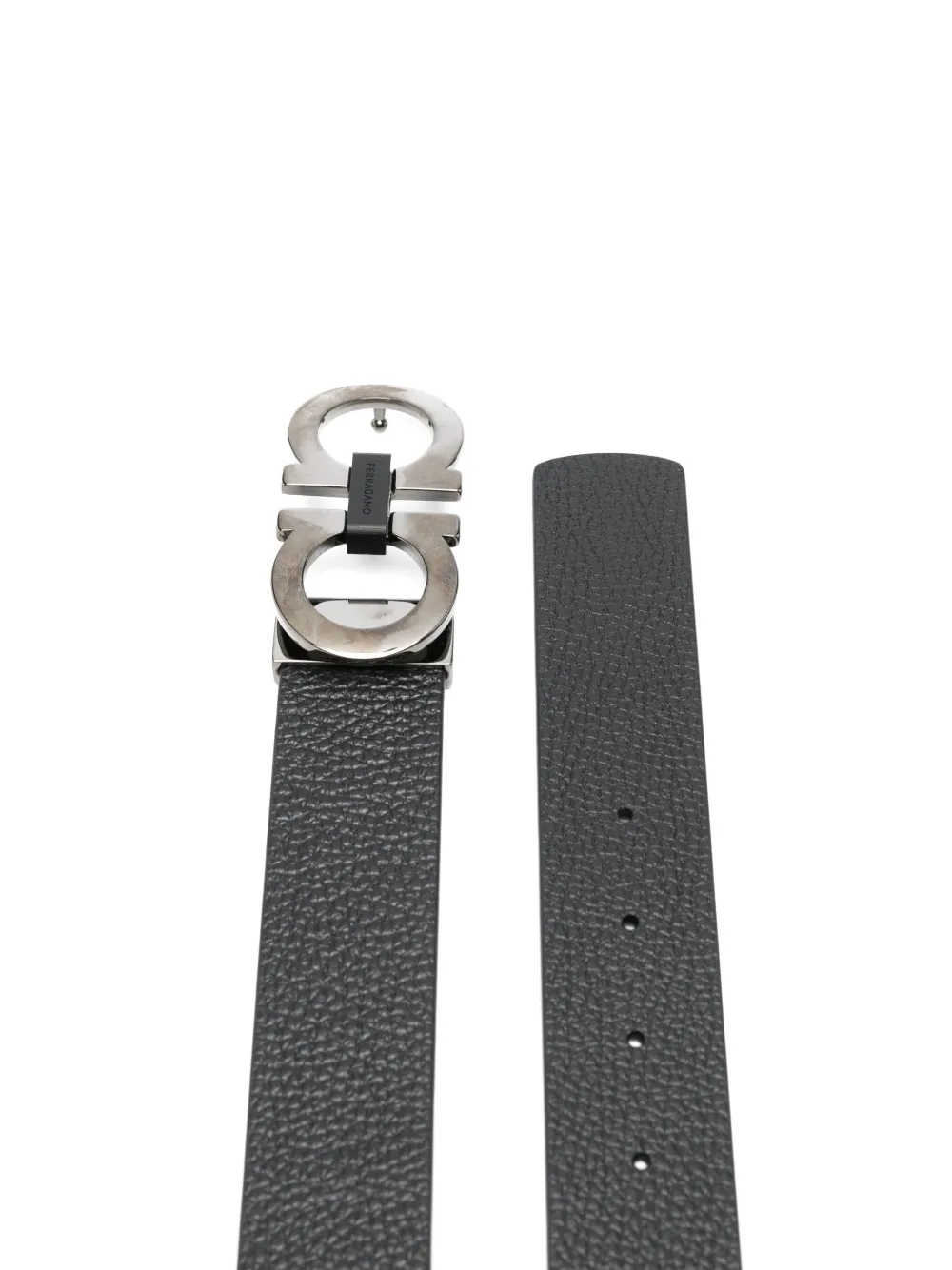 Ferragamo Gancini reversible belt - Zwart