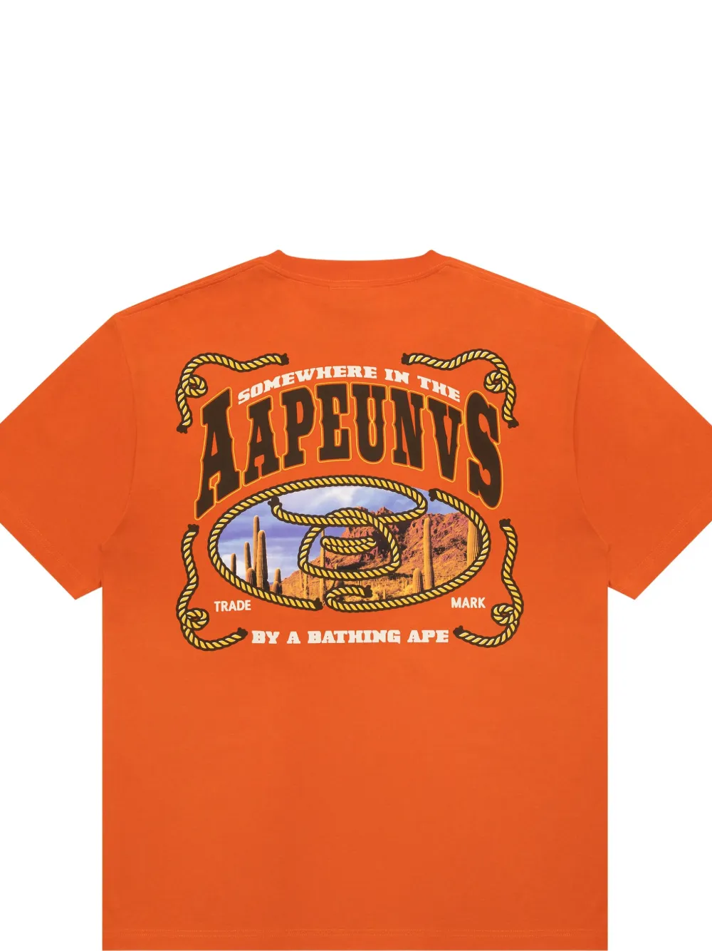AAPE BY *A BATHING APE Katoenen T-shirt Oranje