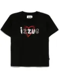 izzue embroidered T-shirt - Black