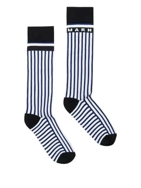 Marni Kids calcetines por la rodilla con motivo de raya