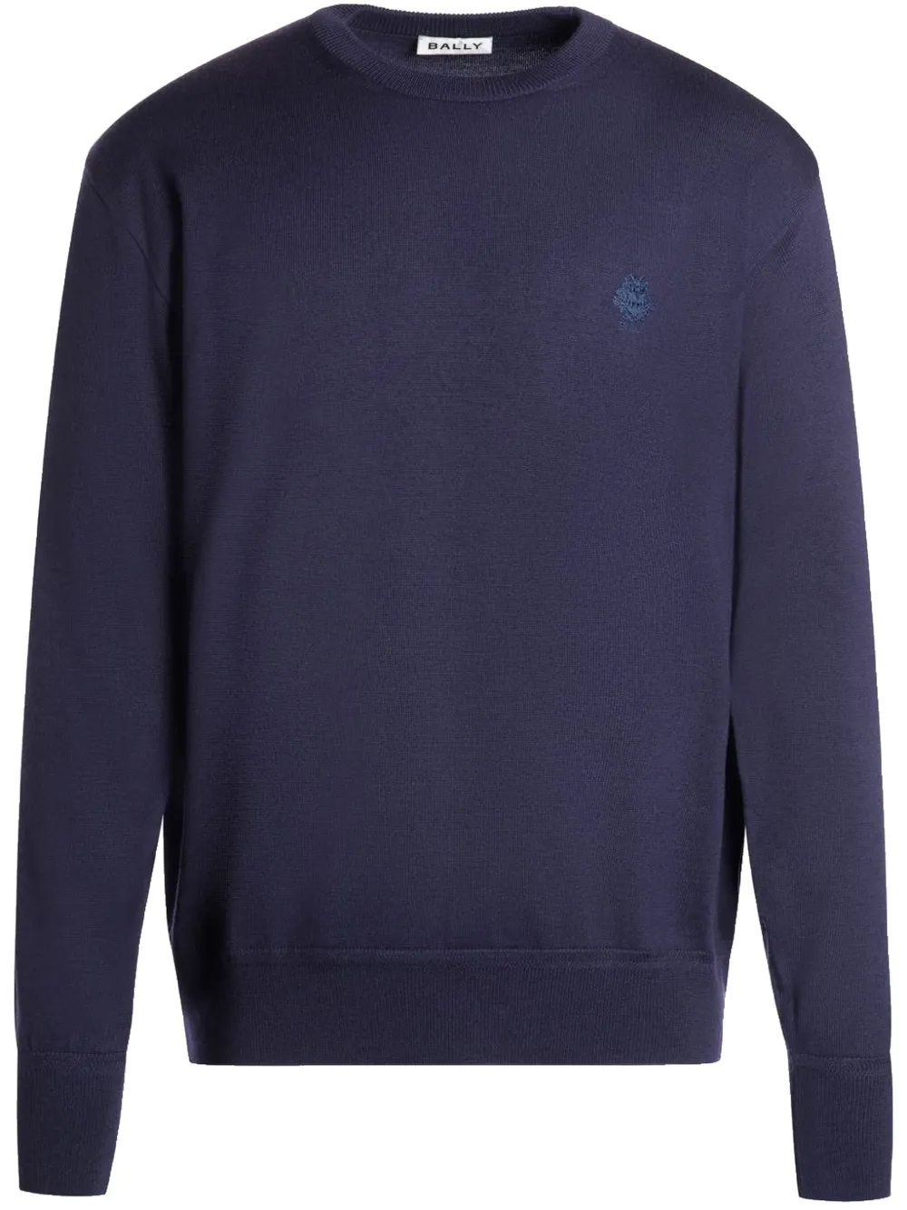 crest-embroidered jumper