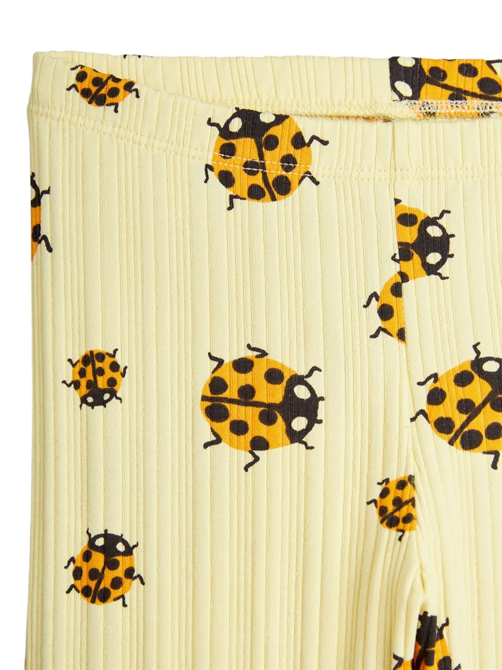 Shop Mini Rodini Lady Bug-print Leggings In Yellow