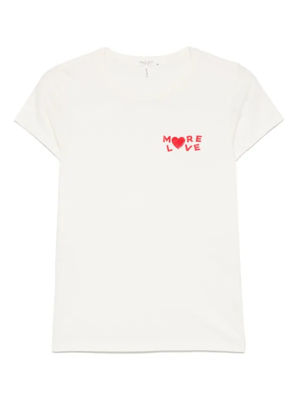 Tシャツ・カットソー RONRON CLOVER LOGO OVER T SHIRT WHITE RR25BST4300WH CLOVER LOGO OVER T SHIRT WHITE - RONRON 론론