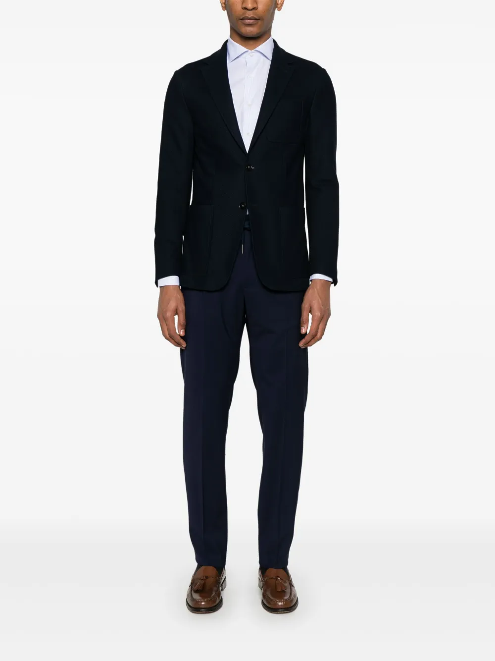 Canali Piqué blazer Blauw