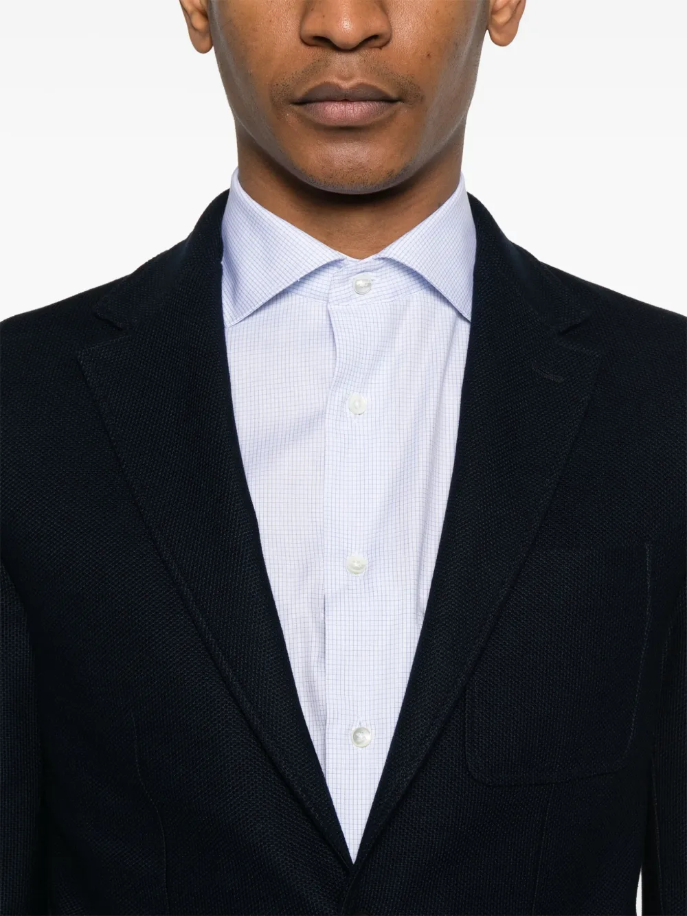 Canali Piqué blazer Blauw