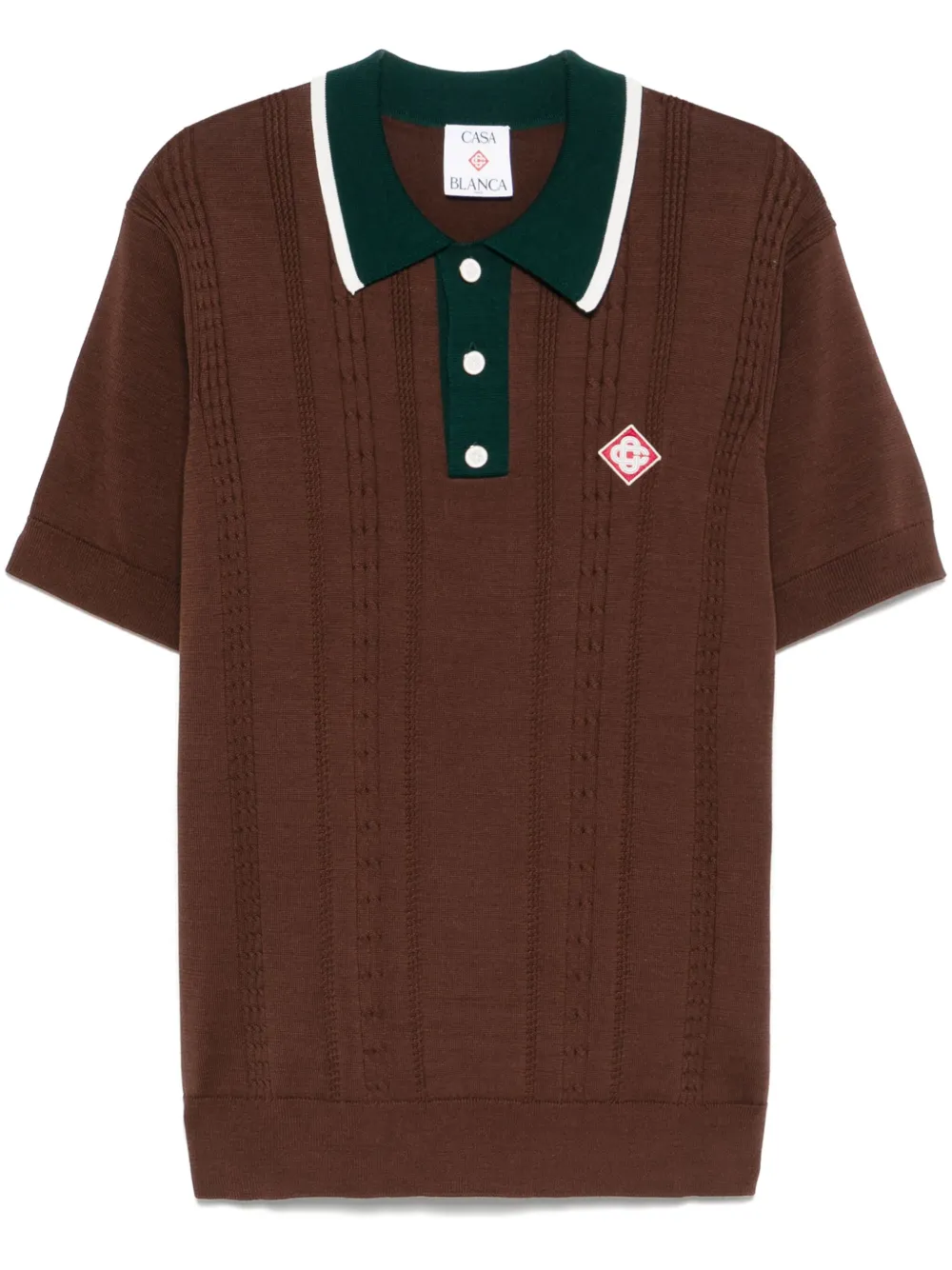 cable-knit polo shirt