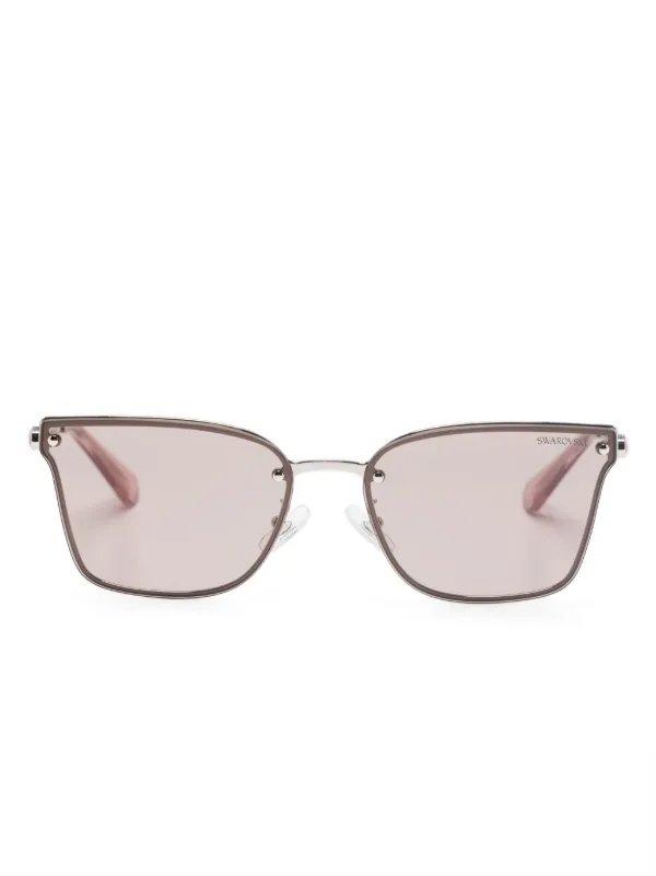 Swarovski Pink and Silver Sunglasses with Gradient Lenses Sunglasses Swarovski SK7003 | Free Shipping | Glasses.com® main image 4