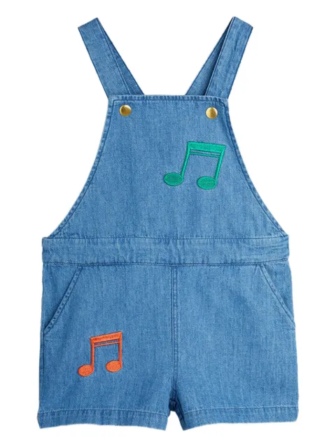 Mini Rodini note-embroidered dungarees