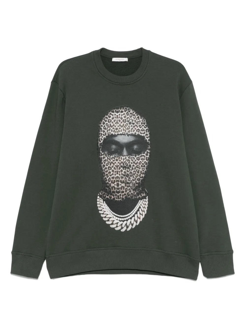 Leopard-mask crew-neck sweatshirt