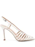 Lola Cruz 100mm leather sandals - White