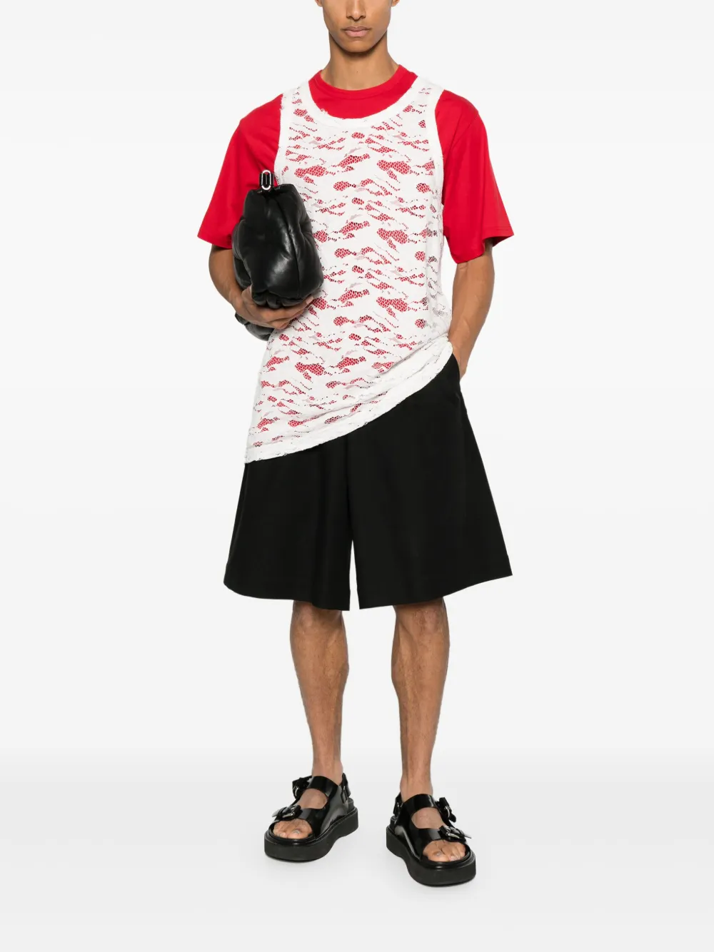 Yohji Yamamoto Katoenen T-shirt - Rood