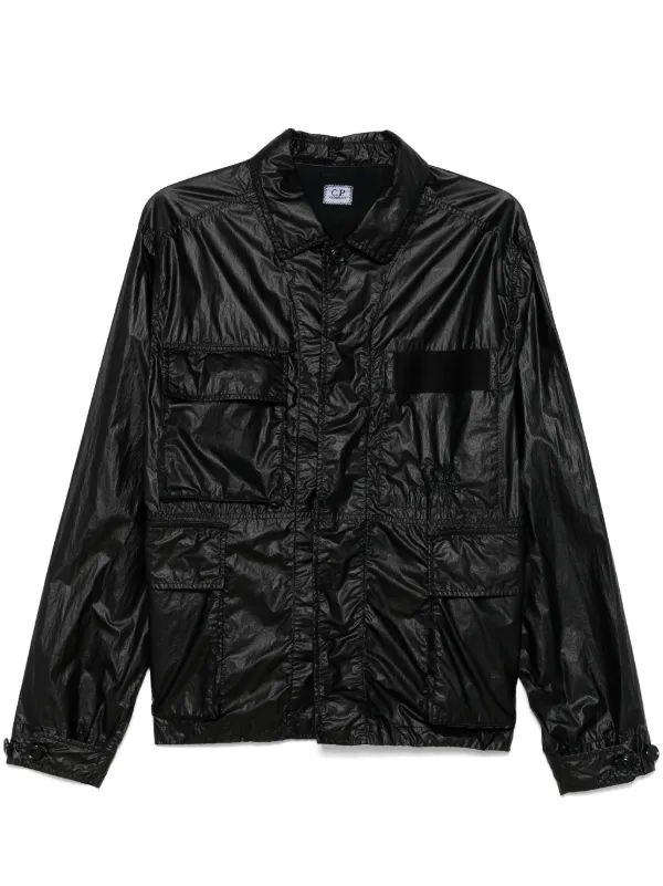 C.P. Company リネン ワックス オーバーシャツ | ブラック