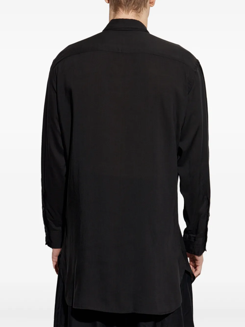 Yohji Yamamoto Overhemd met gelaagde kraag Zwart
