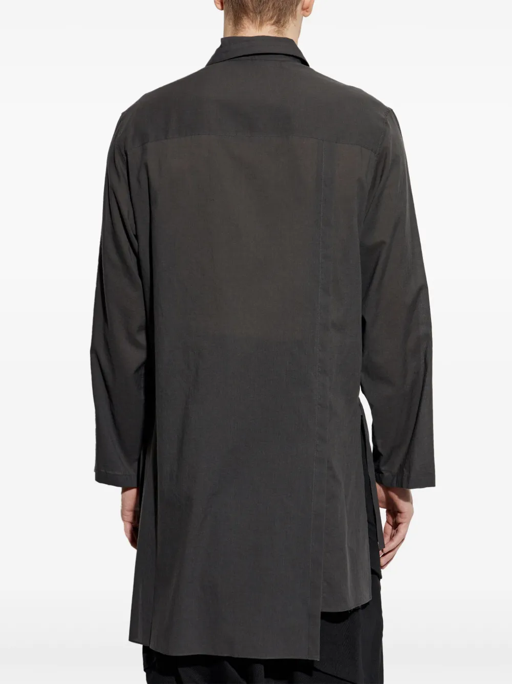 Shop Yohji Yamamoto Asymmetric Shirt In Black