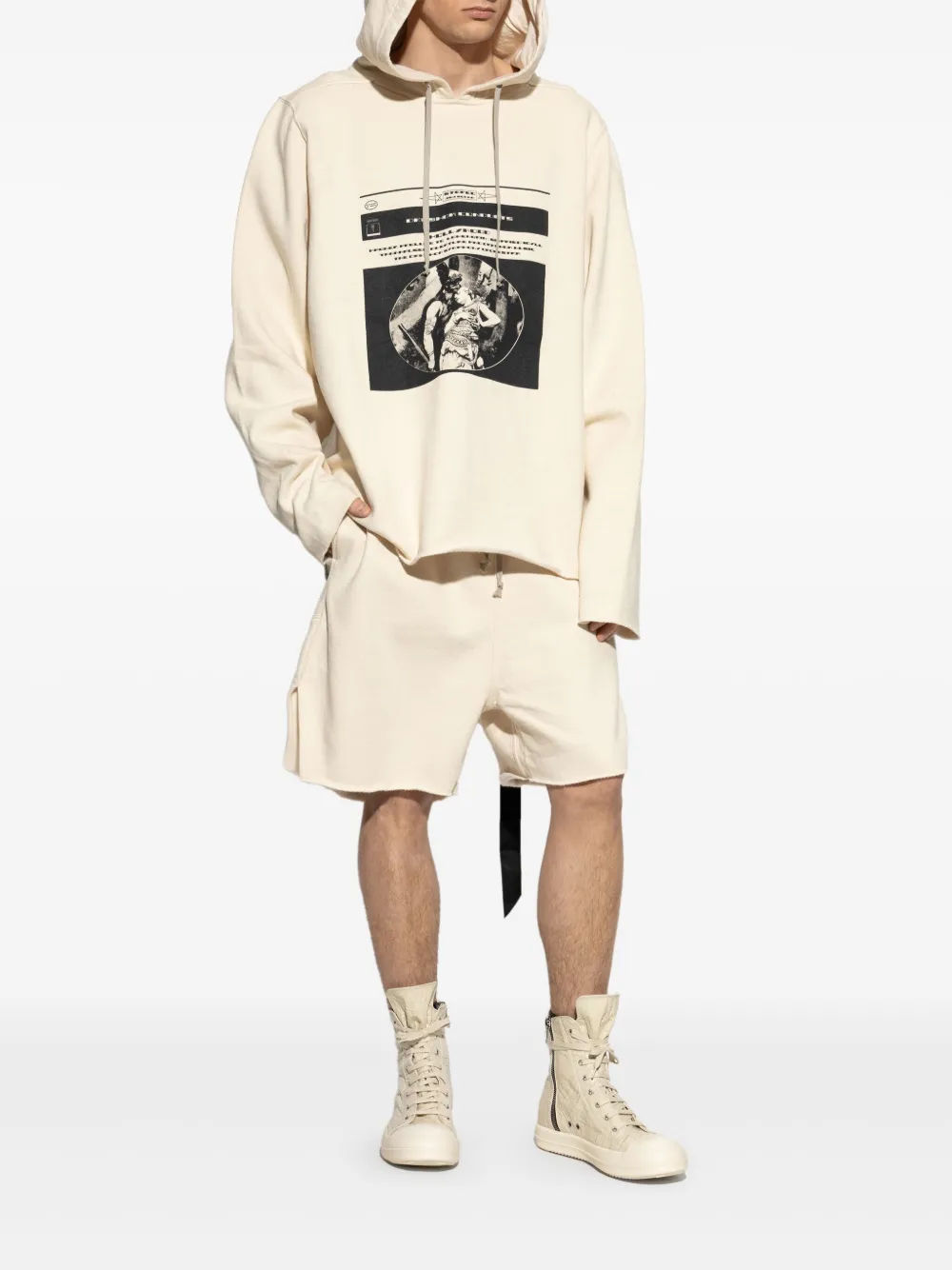 Rick Owens DRKSHDW Sweater met capuchon - Beige