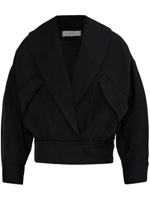 IRO collarless bomber jacket