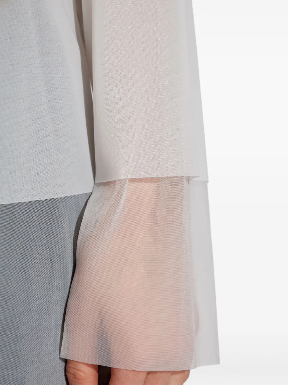 Shop Comme Des Garçons Semi-sheer Blouse In White