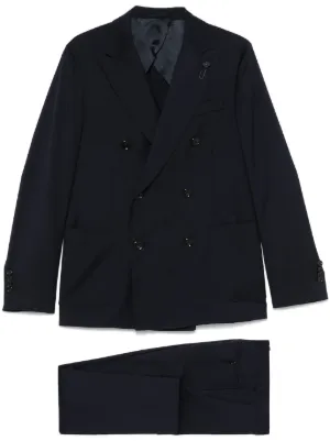 Lardini ストライプ スーツ | ブルー | FARFETCH JP