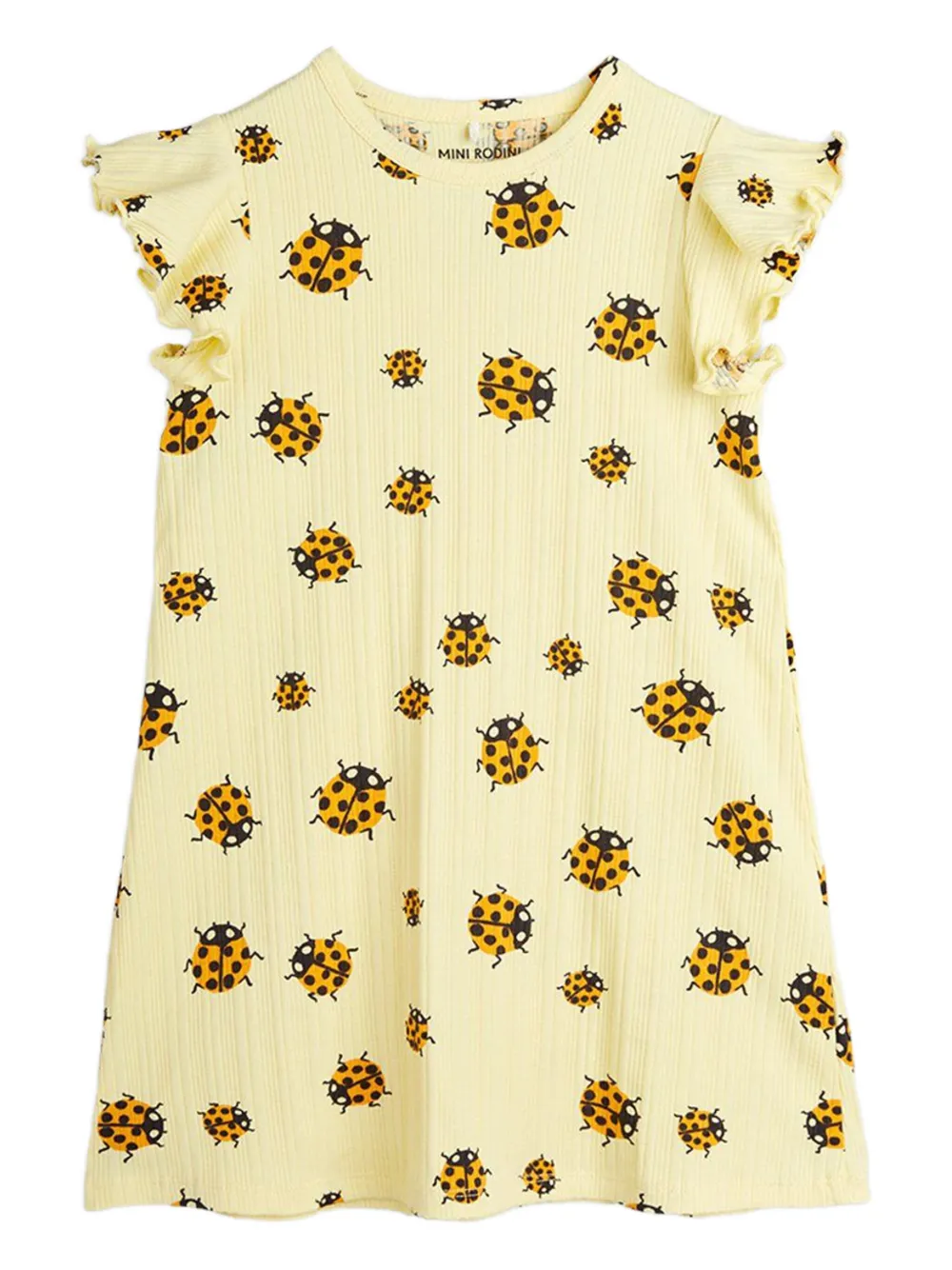 Mini Rodini Jurk met bugs-print Geel