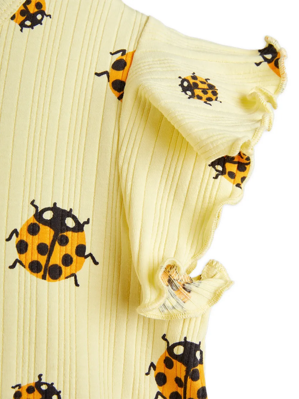 Mini Rodini Jurk met Ladybugs-print Geel