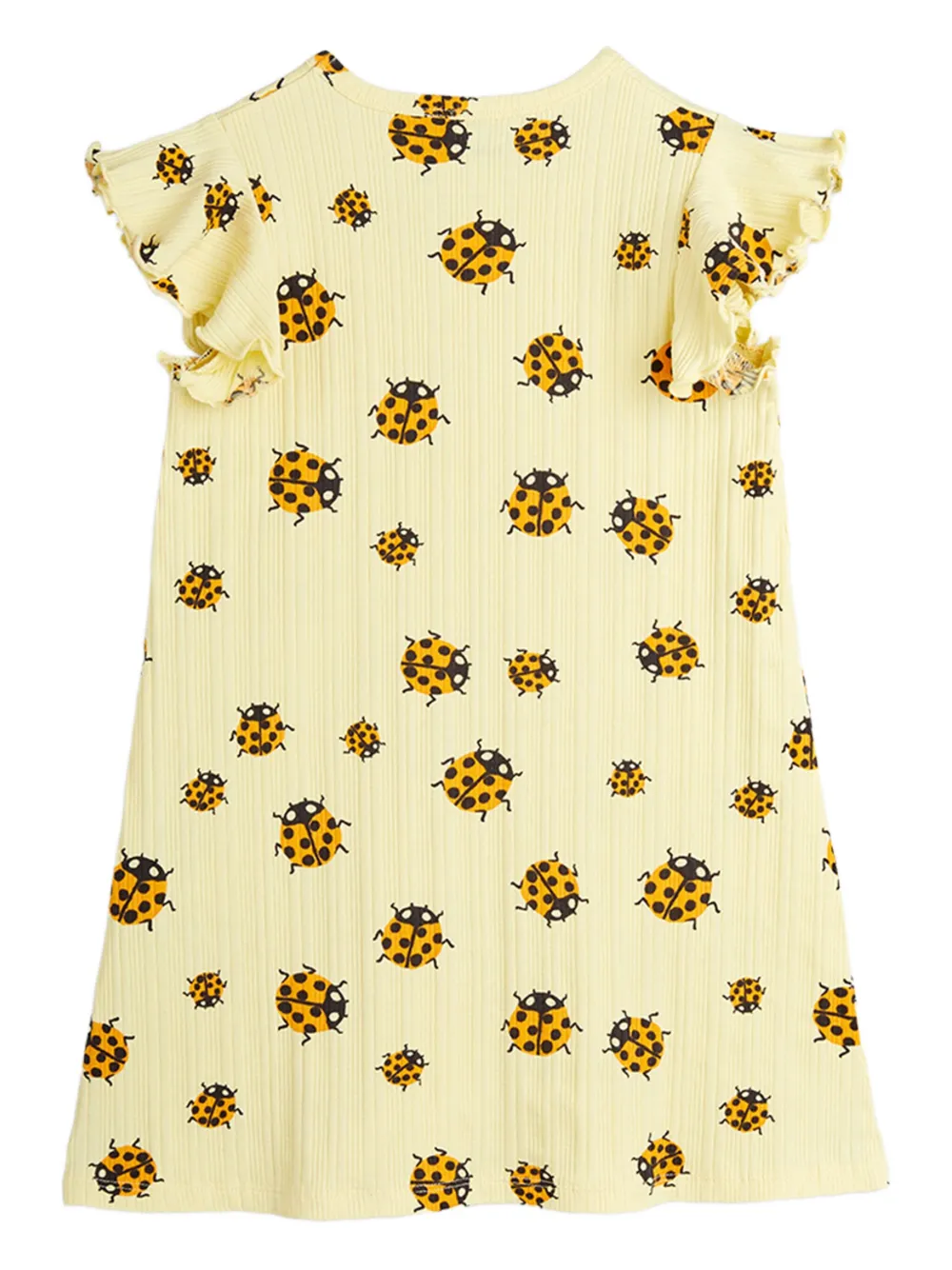 Mini Rodini Jurk met Ladybugs-print Geel