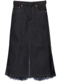 sacai pleat-detailed midi skirt - Blue