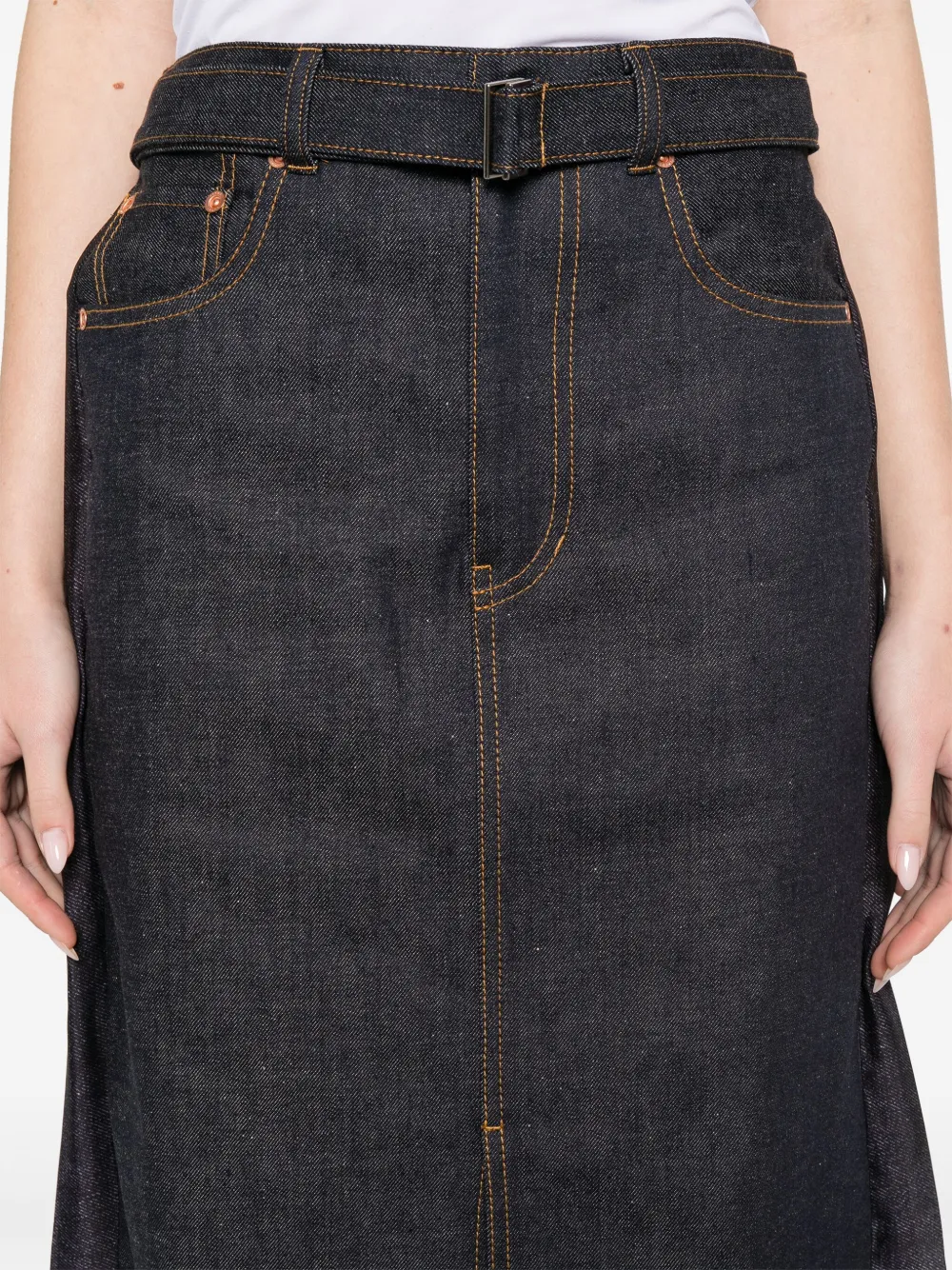 sacai Midi-plooirok Blauw