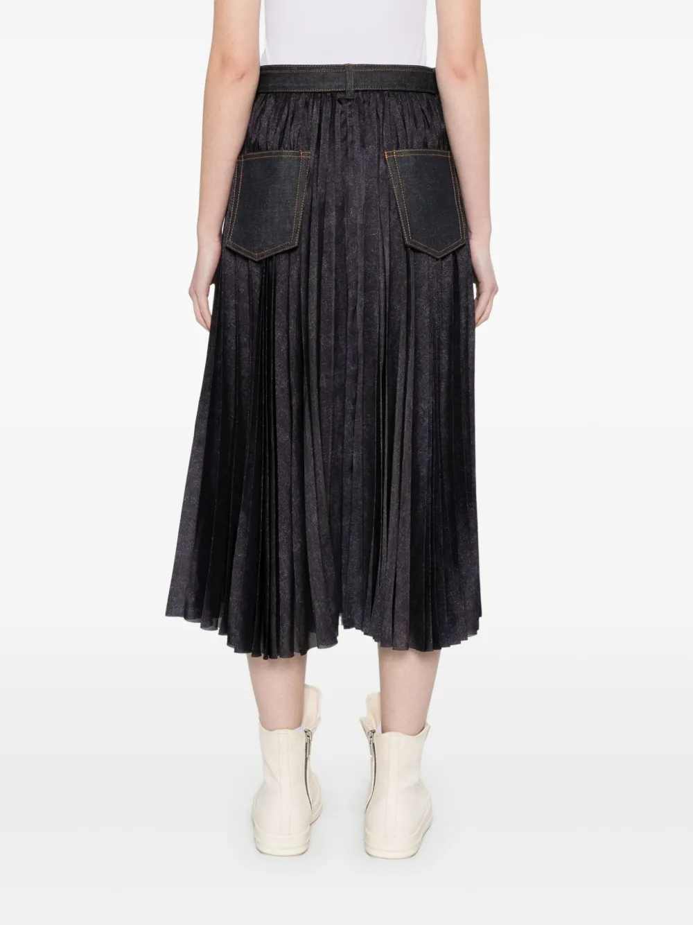 sacai Midi-plooirok Blauw
