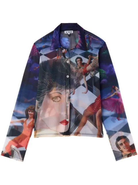 Sunnei camisa con estampado gráfico