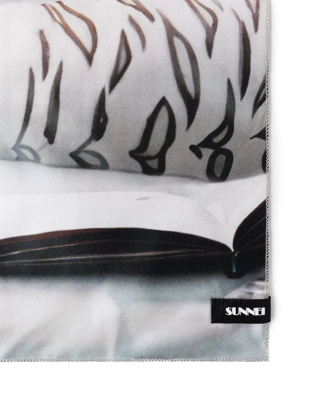 Sunnei Roselyne Printed Scarf In Grey