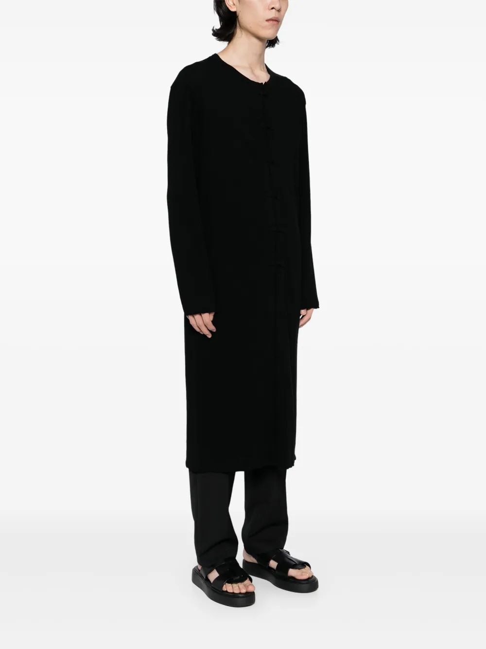 Yohji Yamamoto Gedraaid T-shirt met lange mouwen Zwart