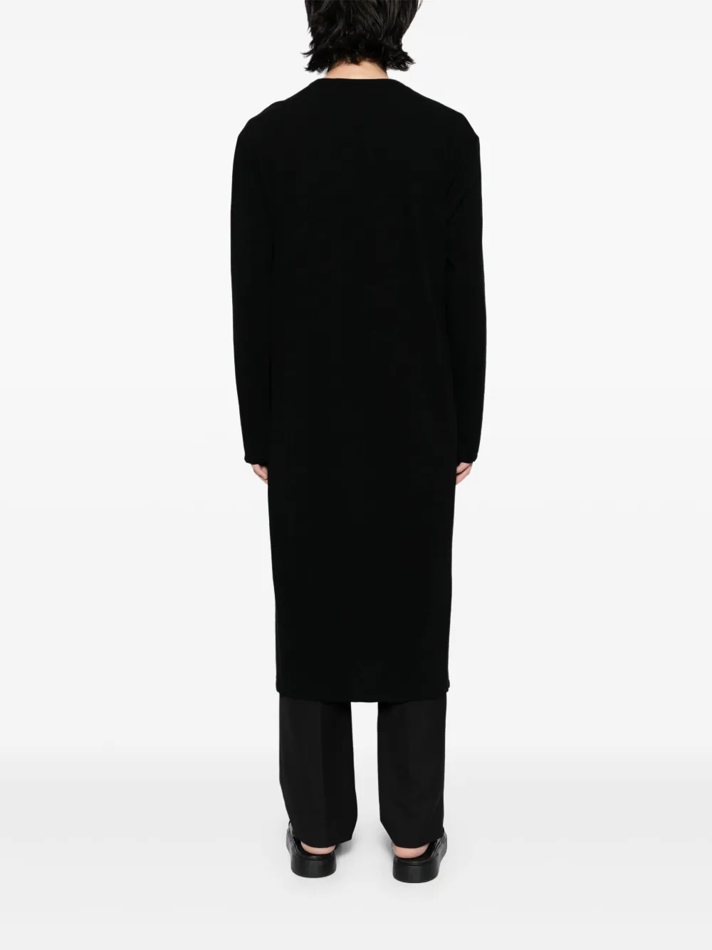 Yohji Yamamoto Gedraaid T-shirt met lange mouwen Zwart