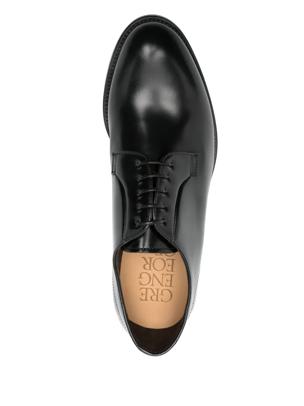 Green George leather Derby shoes Black