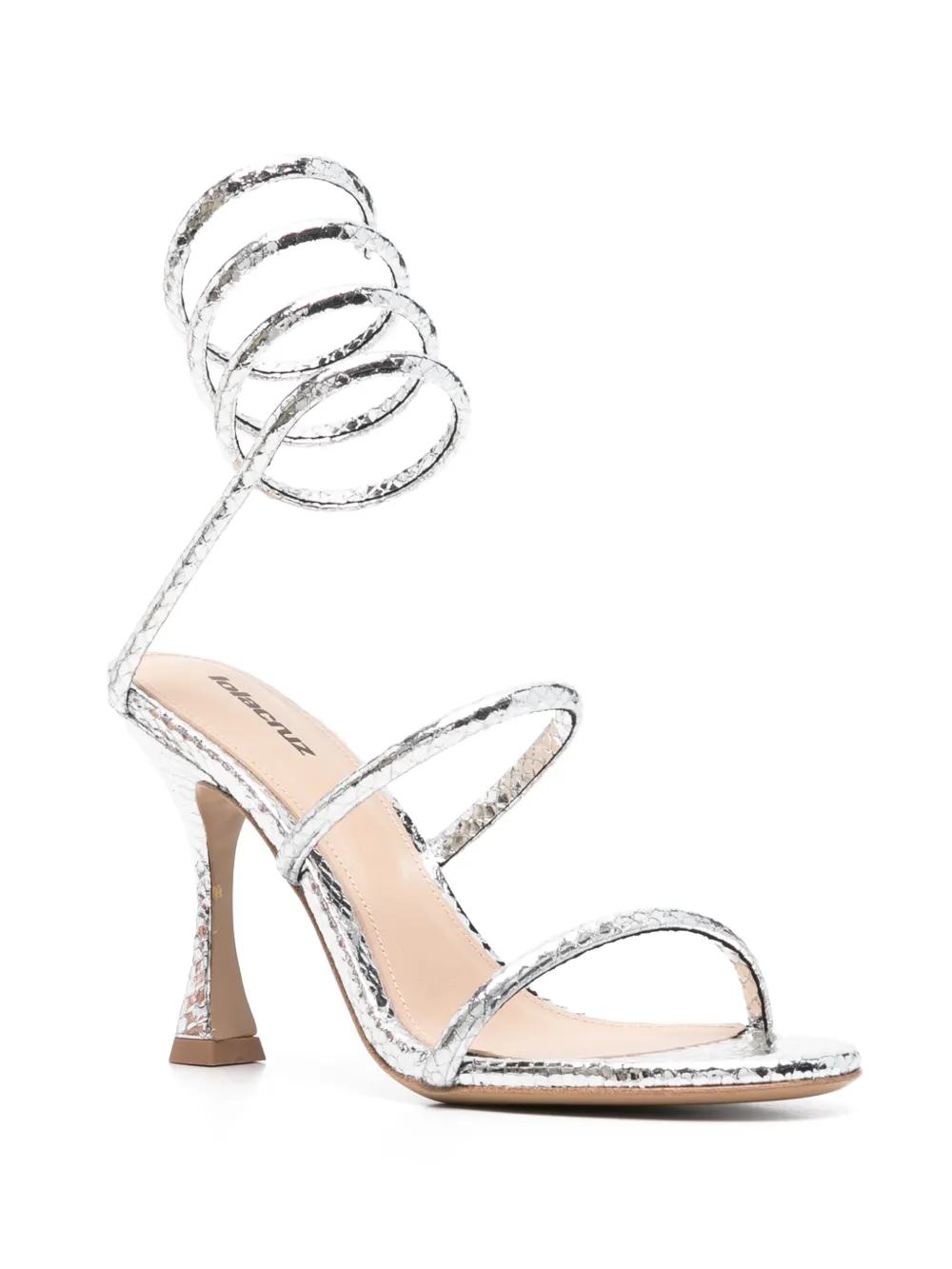 Lola Cruz 105 mm Greta sandalen - Zilver