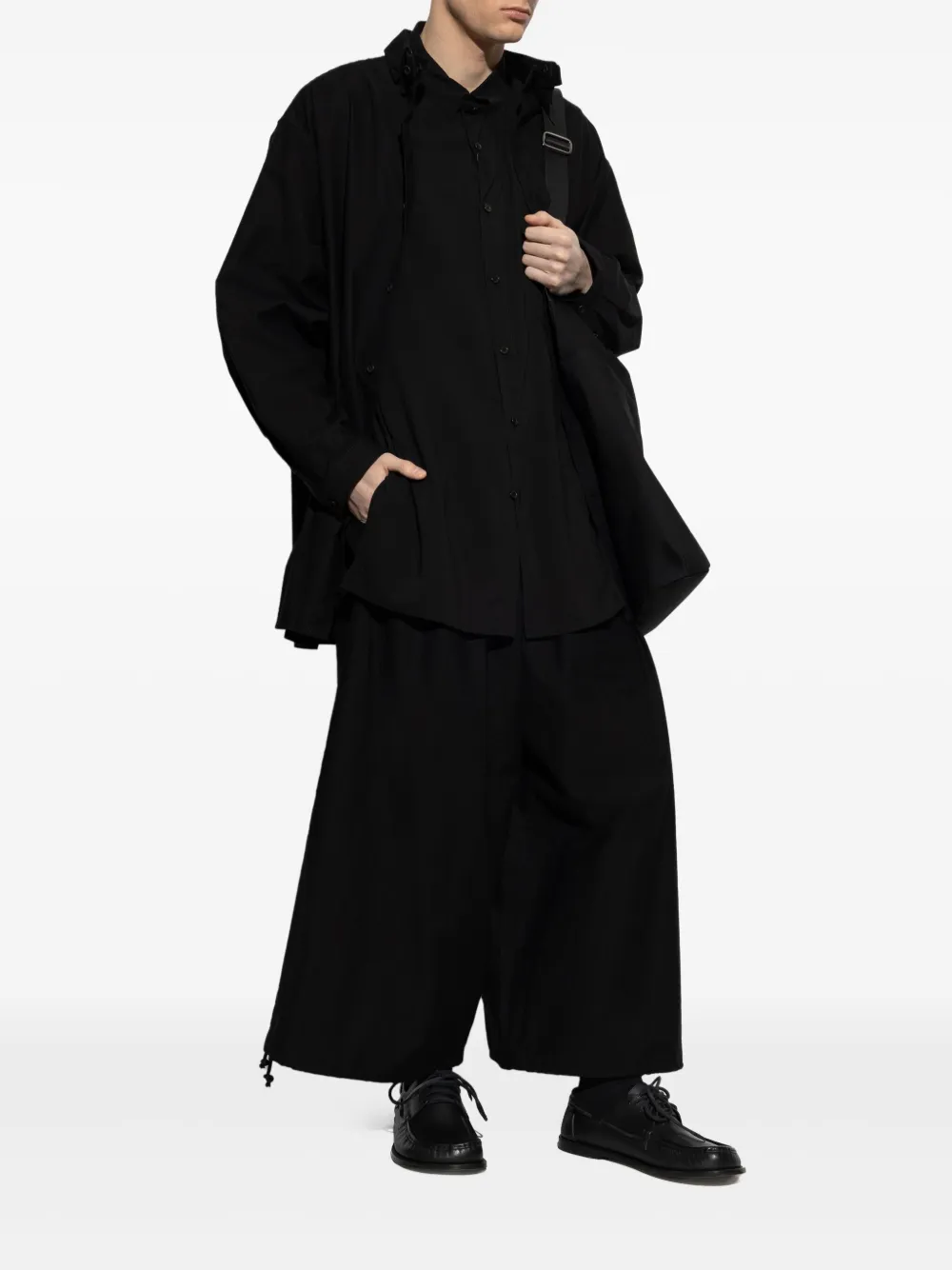 Yohji Yamamoto long-sleeved shirt - Zwart