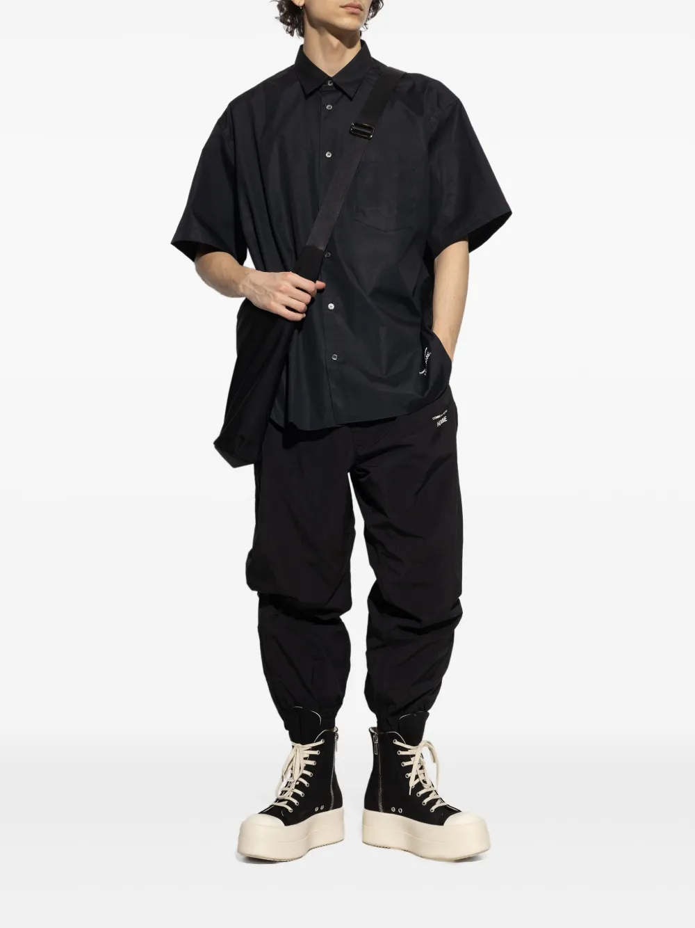 Comme des Garçons Homme Plus Broek met logo - Zwart