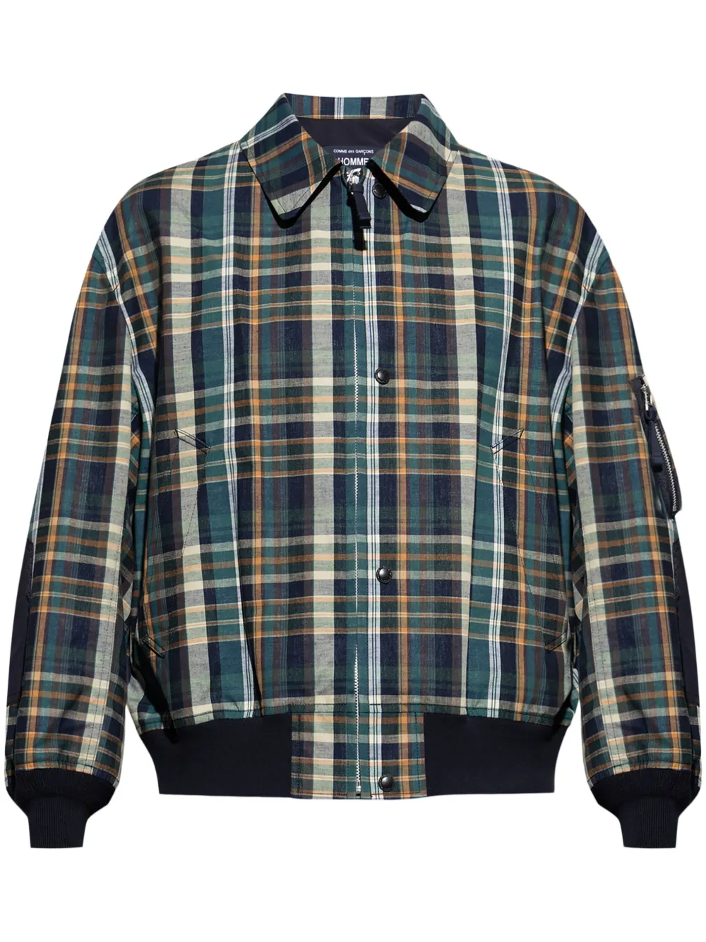 checked bomber jacket