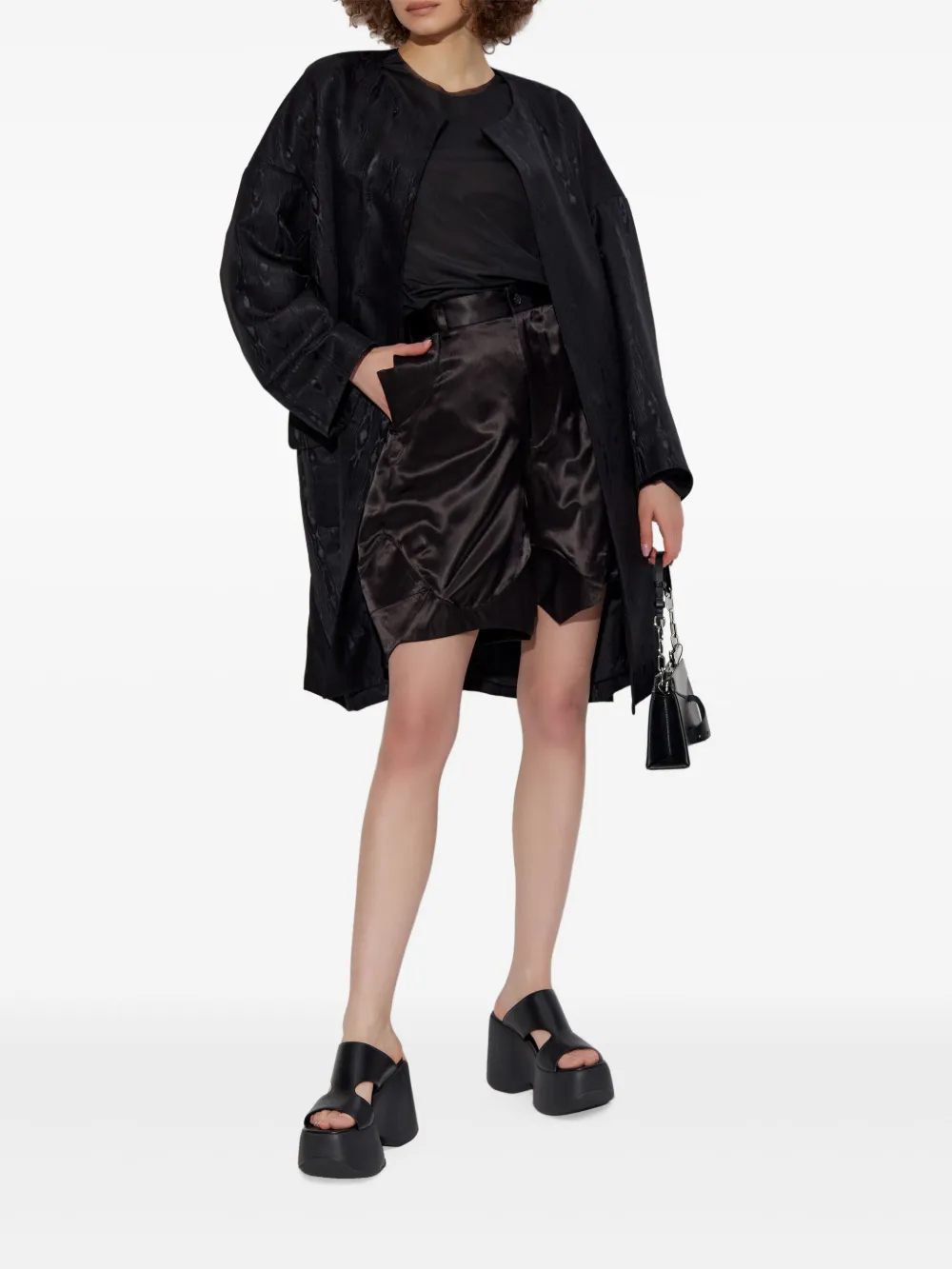 Comme Des Garçons Comme Des Garçons silk-blend coat - Zwart