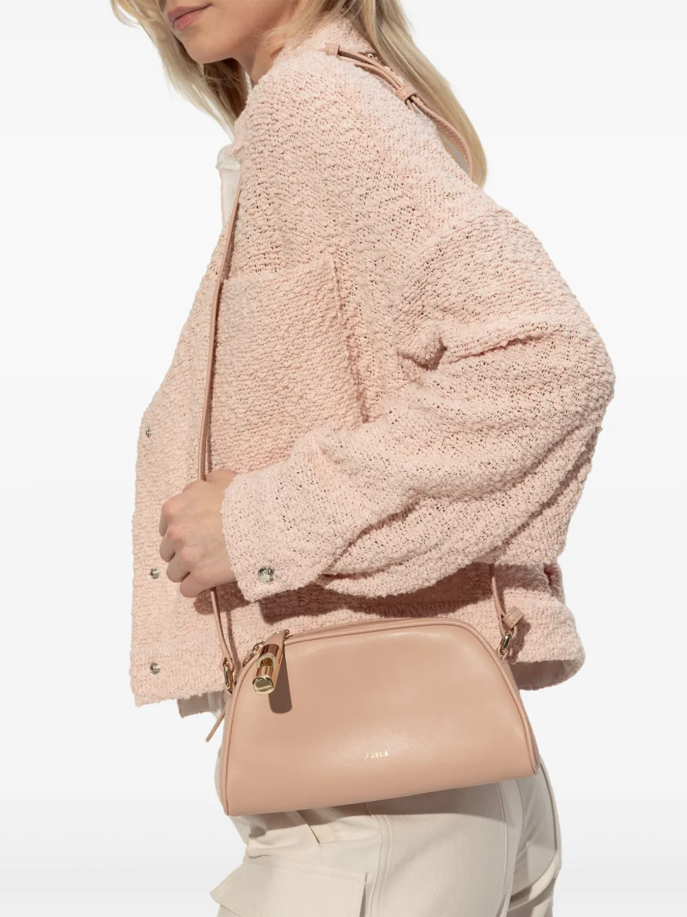 Furla leather shoulder bag - Roze