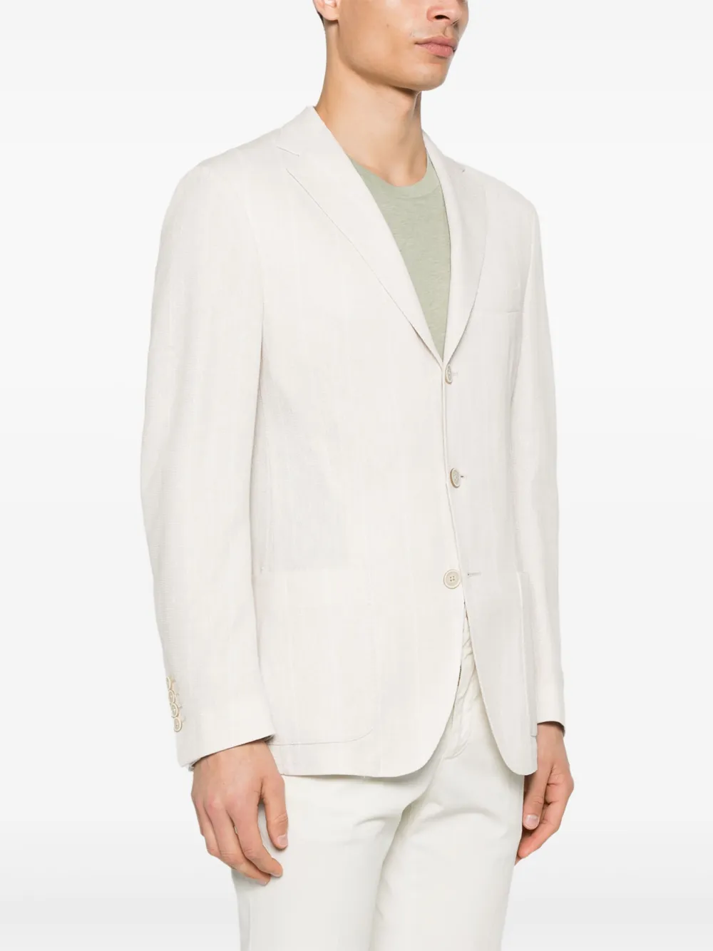 Eleventy Gestreepte blazer Beige