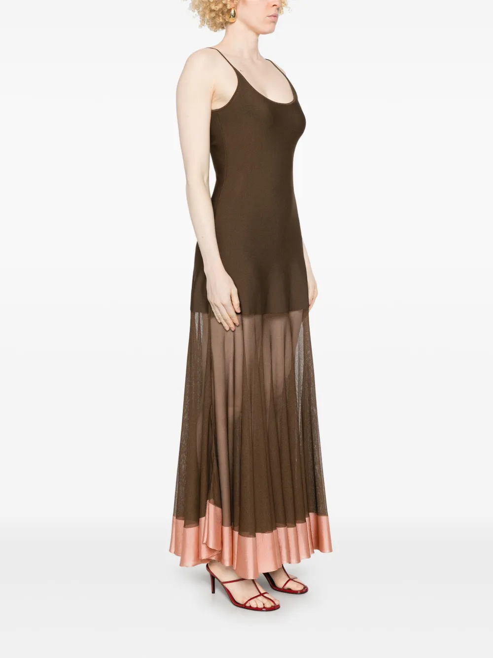 FENDI Gebreide maxi-jurk Bruin