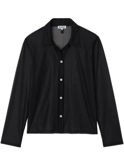 Sunnei camisa de tul transparente