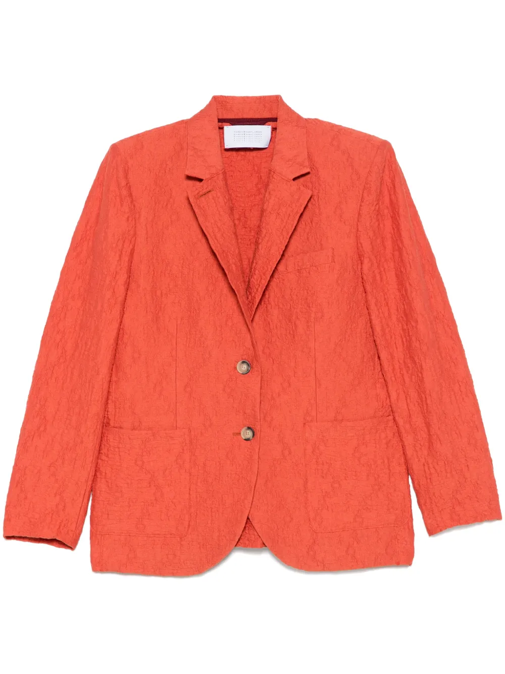 crinkled shoulder-pads blazer